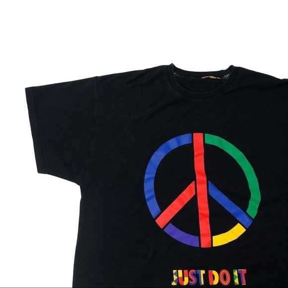Nike Just Do It Playground DNA Peace Sign Crew Neck T-Shirt Size XL - Picture 3 of 10